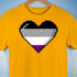 Asexual Pride 8-Bit Pixel Heart Premium Unisex T-Shirt - Gold
